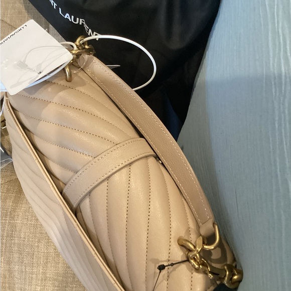 SOLD ***Saint Laurent Medium College Handbag in Dark Beige ** Tags attached! - Picture 9 of 16